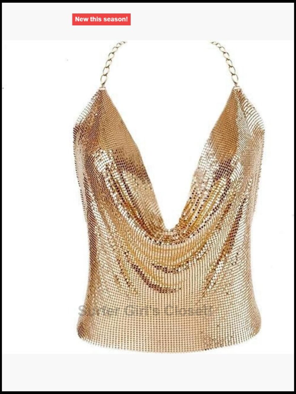 Sparkly Chainmail Crop Tank Top Party Wear